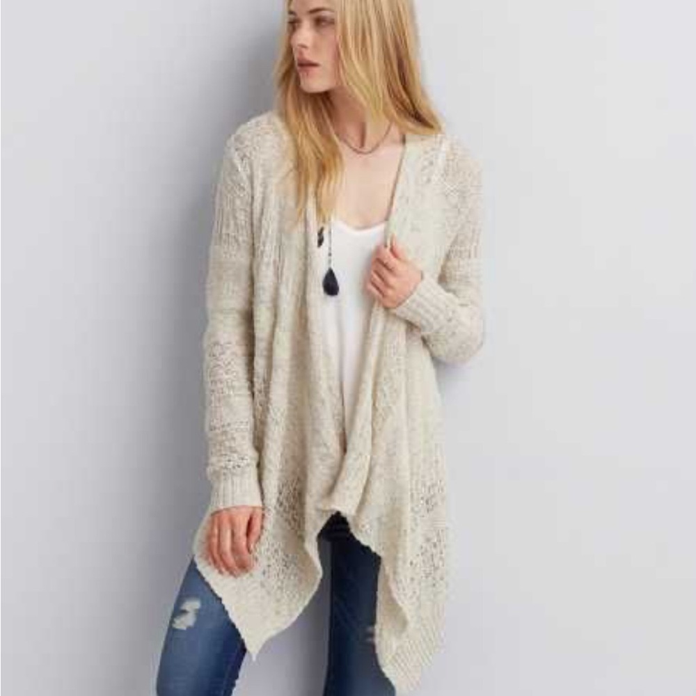 American Eagle Open Crochet Cardigan Size XS
